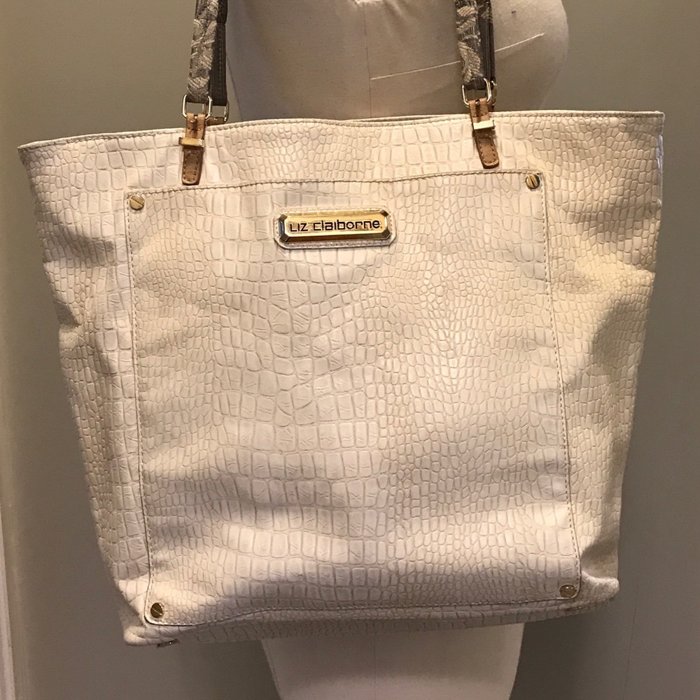 Liz Claiborne Ivory Snakeskin Purse